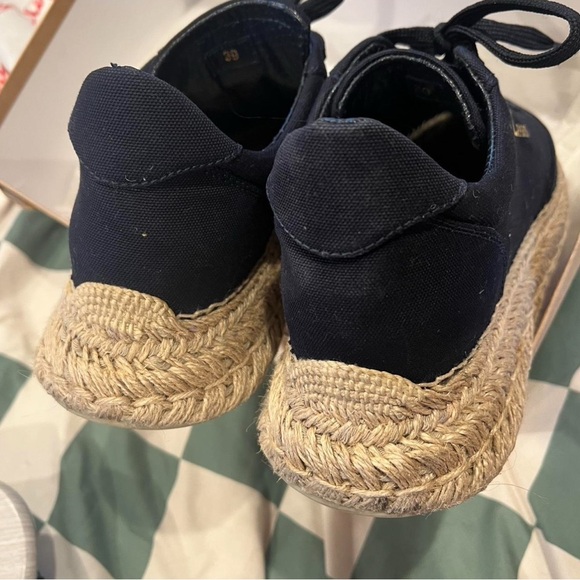 Christian Louboutin Navy Canvas Red Bottom Sneakers - Picture 5 of 8